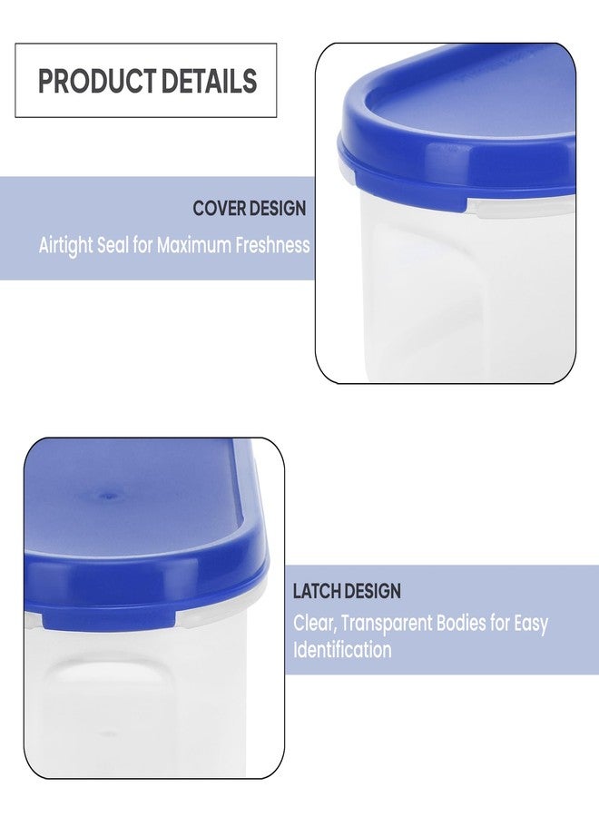 Cutting EDGE 525ml Air Tight Kitchen Storage Container Set of 4, with Blue Lid BPA-Free & Leak-Proof, Stackable & Nestable, Reusable Food Organizers for Kitchen, Pantry, Fridge & Meal Prep - Image 5